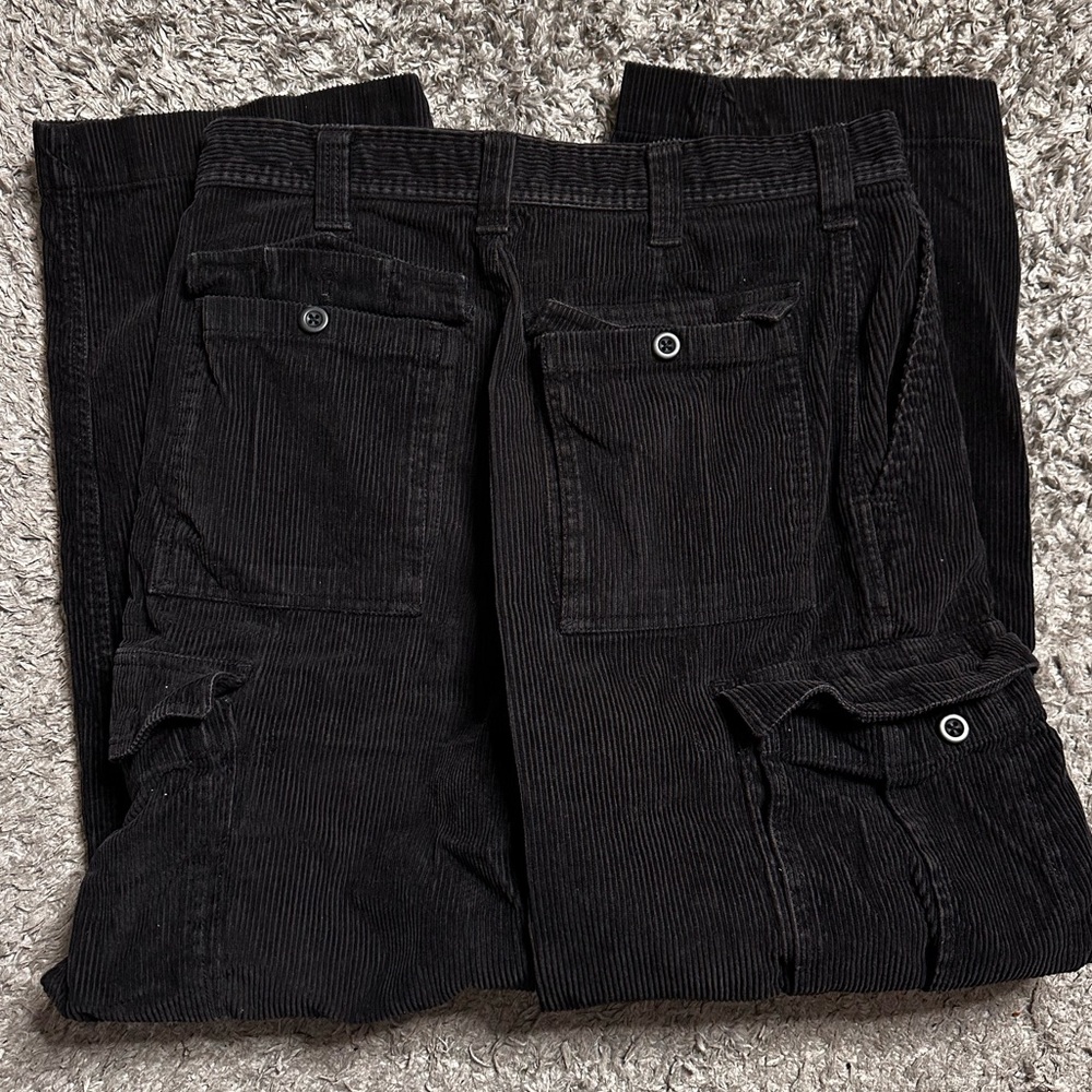 Classic Black Corduroy Cargo Pants
